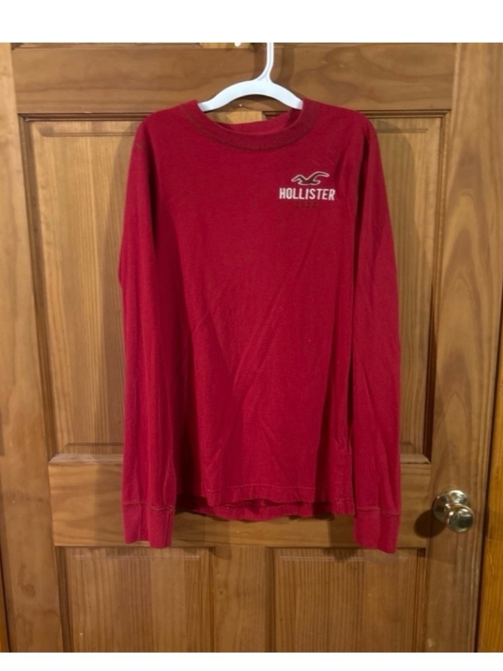 Hollister Red Long Sleeve Logo Tee